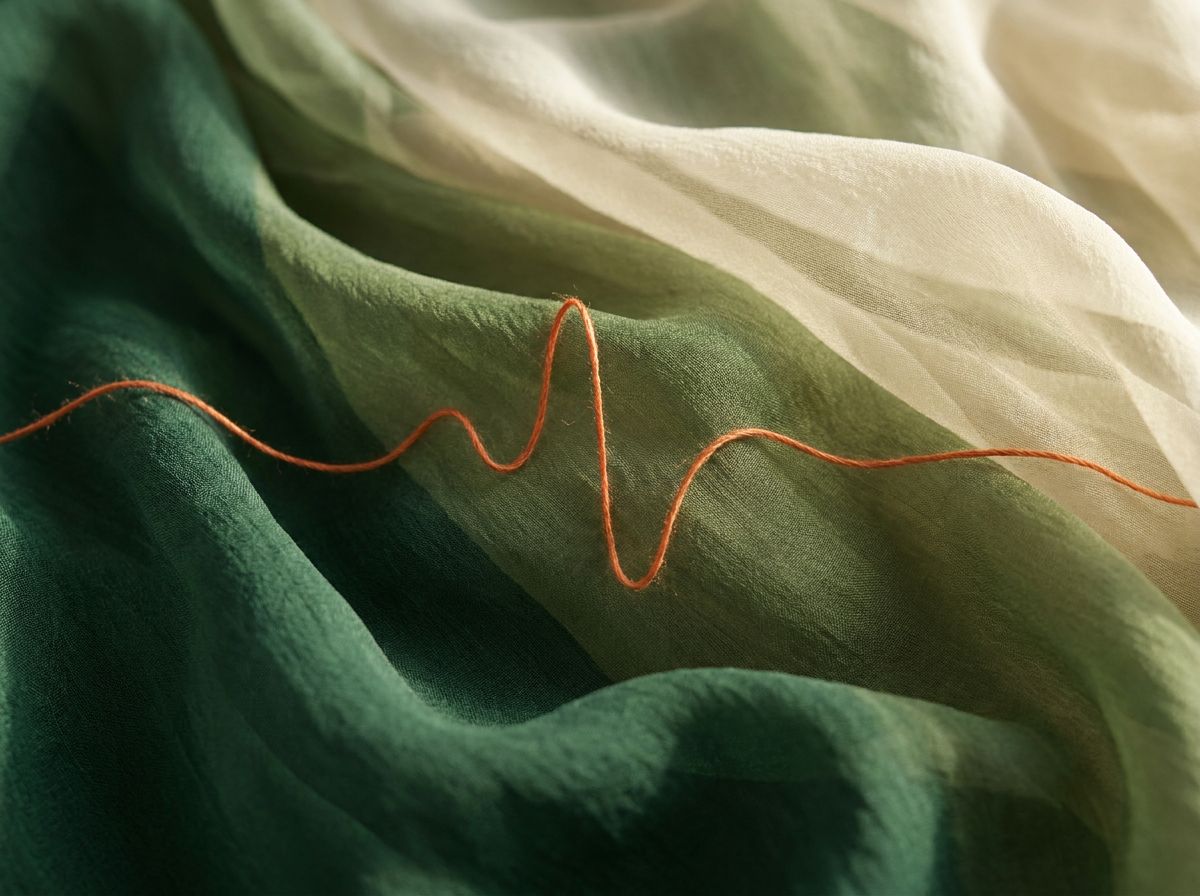 Silk waves with a single thread tracing a heartbeat pulse