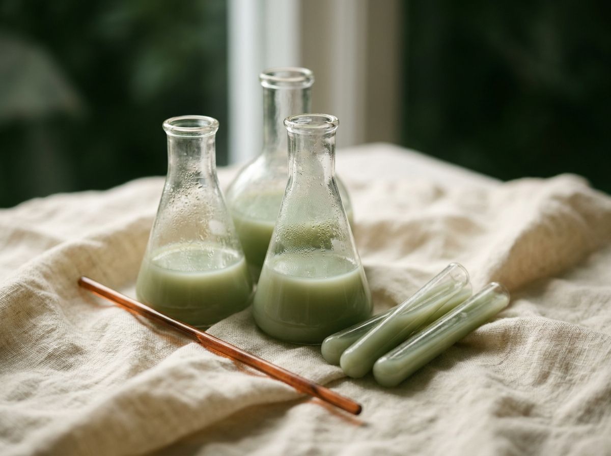 Laboratory glassware in soft window light